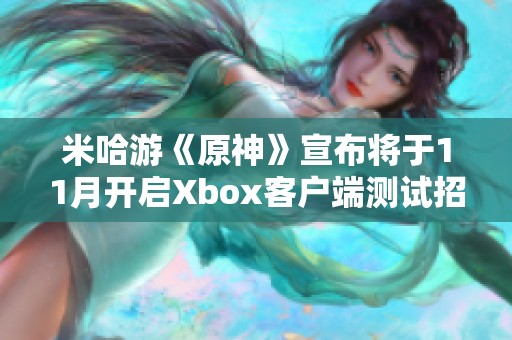 米哈游《原神》宣布将于11月开启Xbox客户端测试招募