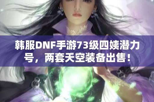 韩服DNF手游73级四姨潜力号，两套天空装备出售！