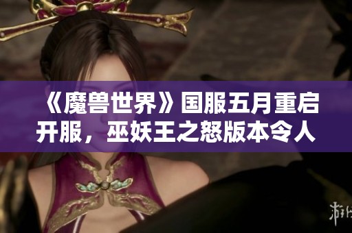 《魔兽世界》国服五月重启开服，巫妖王之怒版本令人期待