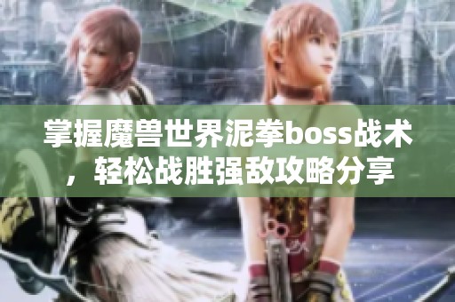 掌握魔兽世界泥拳boss战术，轻松战胜强敌攻略分享