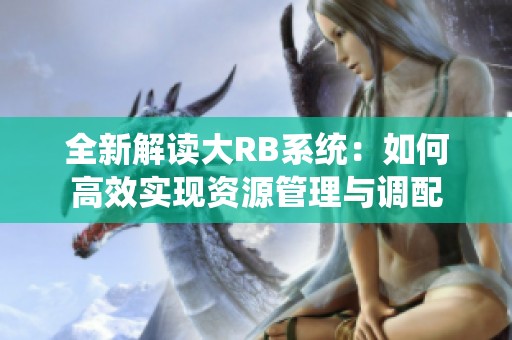 全新解读大RB系统：如何高效实现资源管理与调配