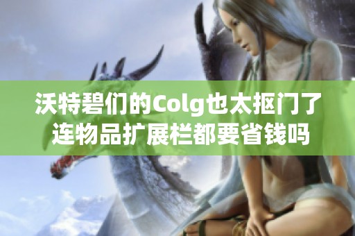 沃特碧们的Colg也太抠门了 连物品扩展栏都要省钱吗