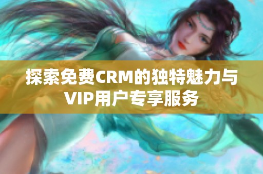 探索免费CRM的独特魅力与VIP用户专享服务