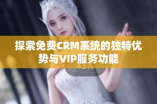 探索免费CRM系统的独特优势与VIP服务功能