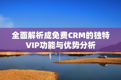 全面解析成免费CRM的独特VIP功能与优势分析