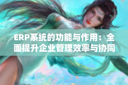 ERP系统的功能与作用：全面提升企业管理效率与协同能力