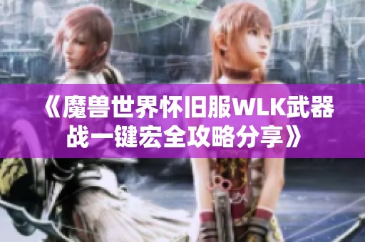 《魔兽世界怀旧服WLK武器战一键宏全攻略分享》