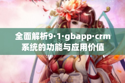 全面解析9·1·gbapp·crm系统的功能与应用价值