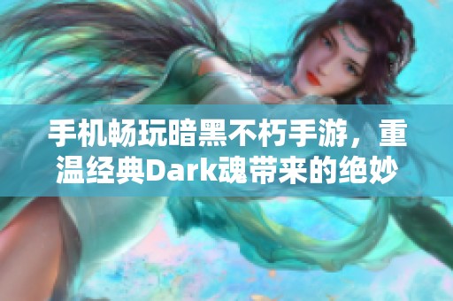 手机畅玩暗黑不朽手游，重温经典Dark魂带来的绝妙体验