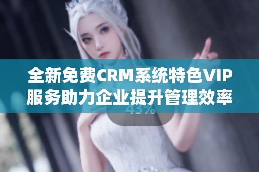 全新免费CRM系统特色VIP服务助力企业提升管理效率