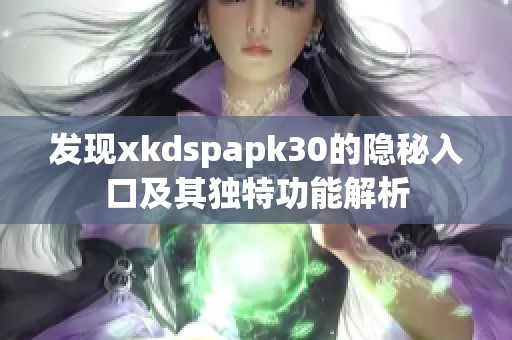 发现xkdspapk30的隐秘入口及其独特功能解析