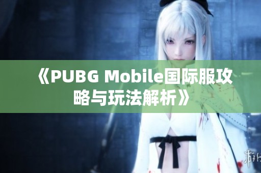 《PUBG Mobile国际服攻略与玩法解析》