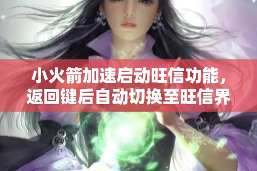 小火箭加速启动旺信功能，返回键后自动切换至旺信界面