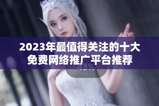 2023年最值得关注的十大免费网络推广平台推荐