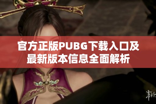 官方正版PUBG下载入口及最新版本信息全面解析