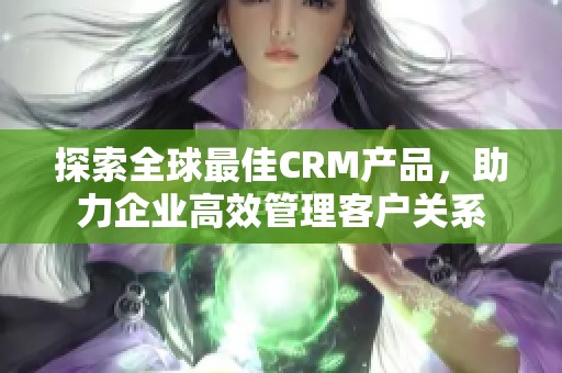 探索全球最佳CRM产品，助力企业高效管理客户关系